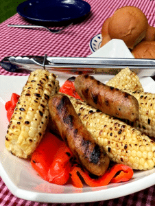 BBQ Sweet Corn with Premio Sausage & Roasted Red Peppers